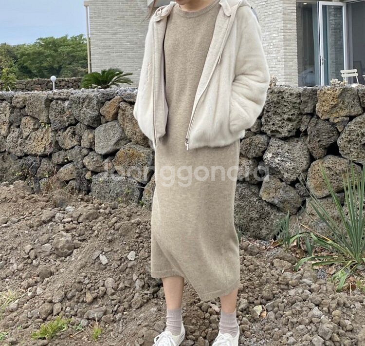 캐시 후드 탈부착 밍크자켓--0