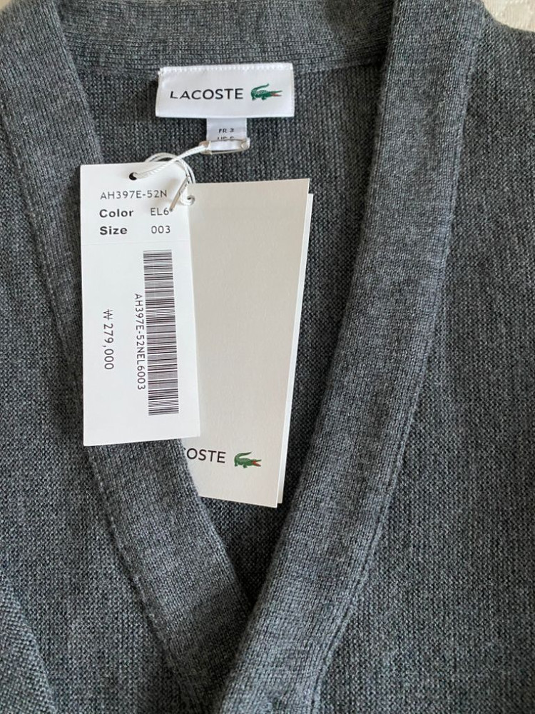 라코스테 링스링스 가디건 차콜그레이 95--2