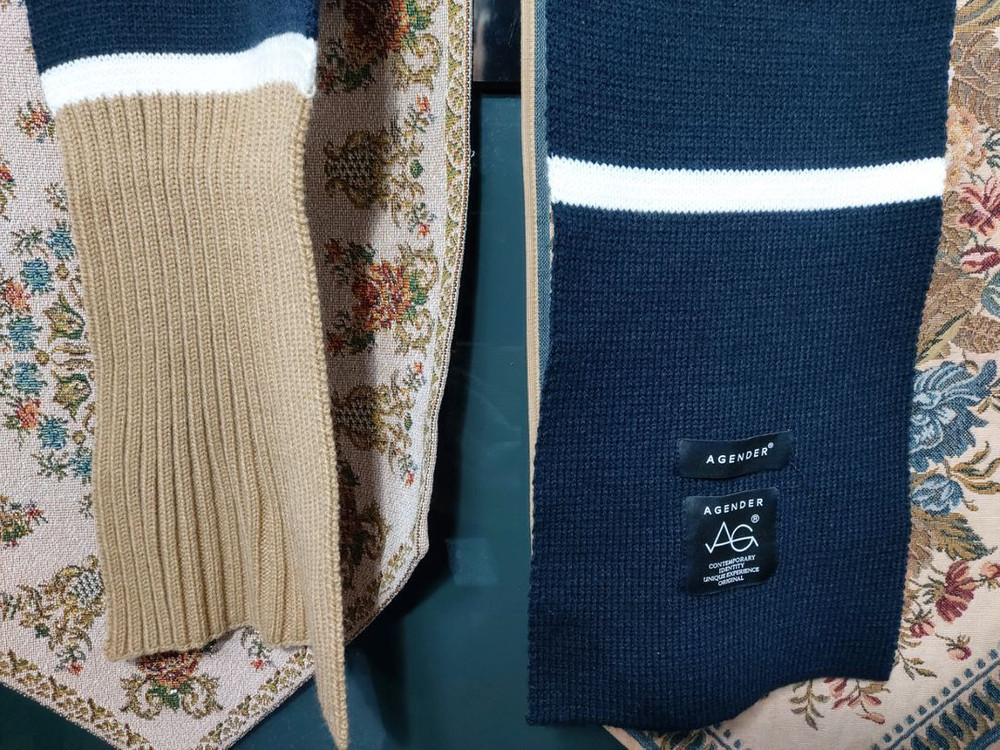 아젠더 울블렌드 니트 머플러 목도리 스카프 상태A--2