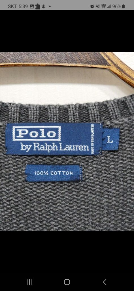 (XL) 랄프로렌 폴로 니트 브이넥 면 스웨터 이미지