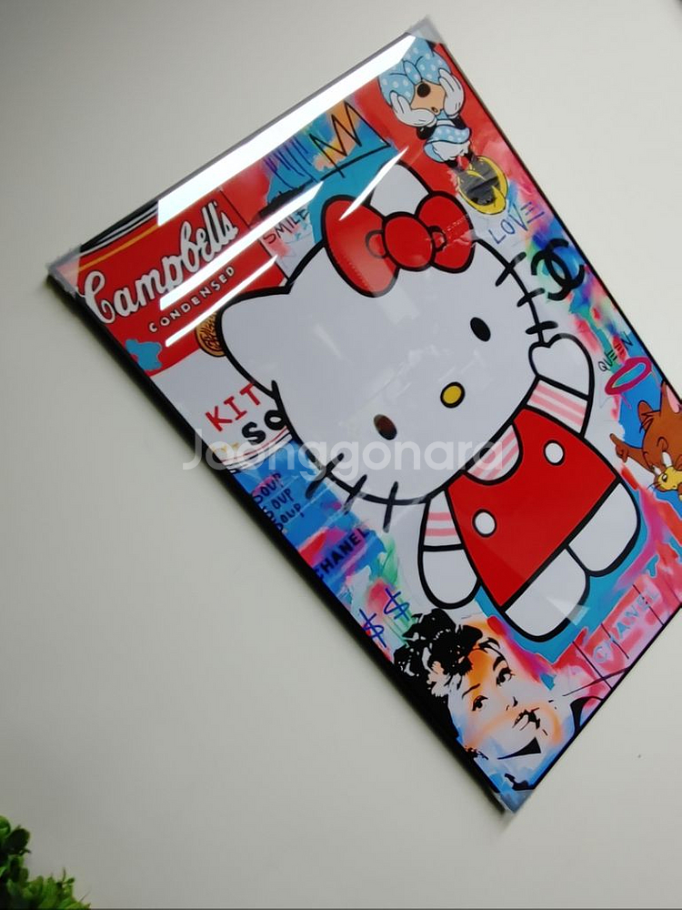 샤넬 풍 헬로키티 대형 팝아트 그림 액자 인테리어 소품--3