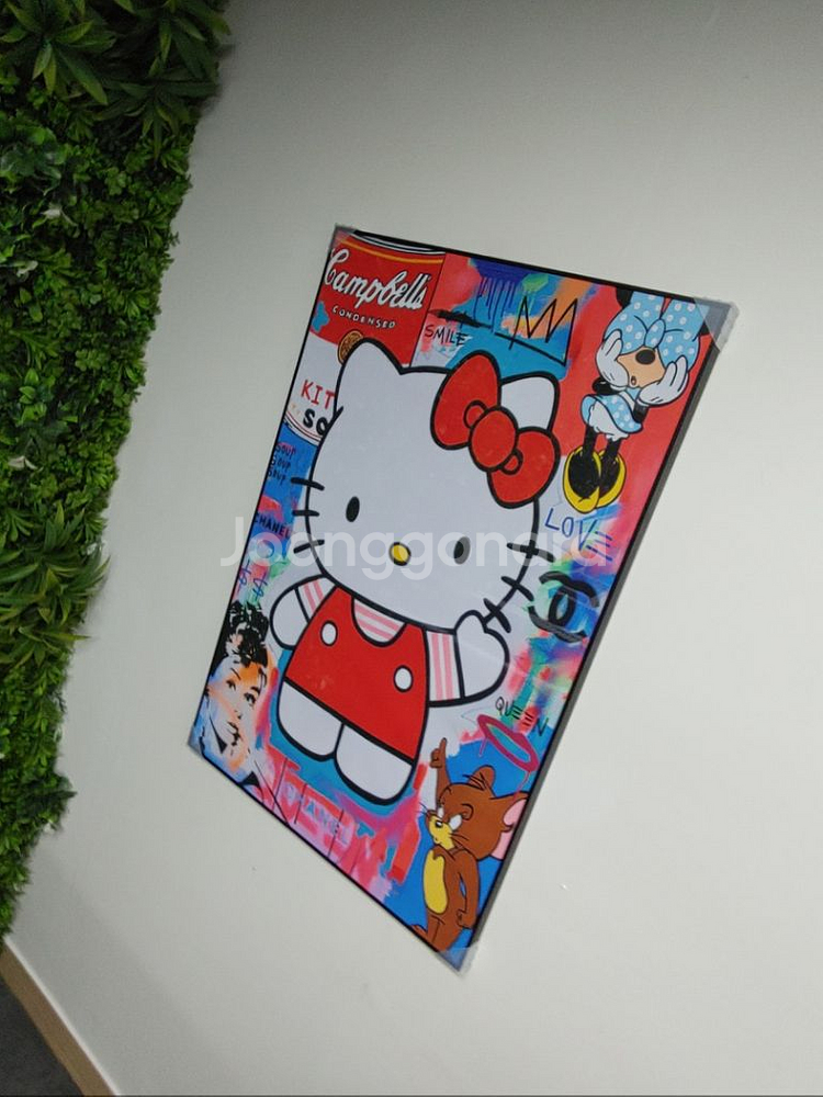 샤넬 풍 헬로키티 대형 팝아트 그림 액자 인테리어 소품--6