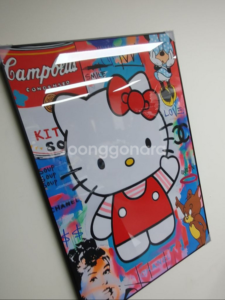 샤넬 풍 헬로키티 대형 팝아트 그림 액자 인테리어 소품--2