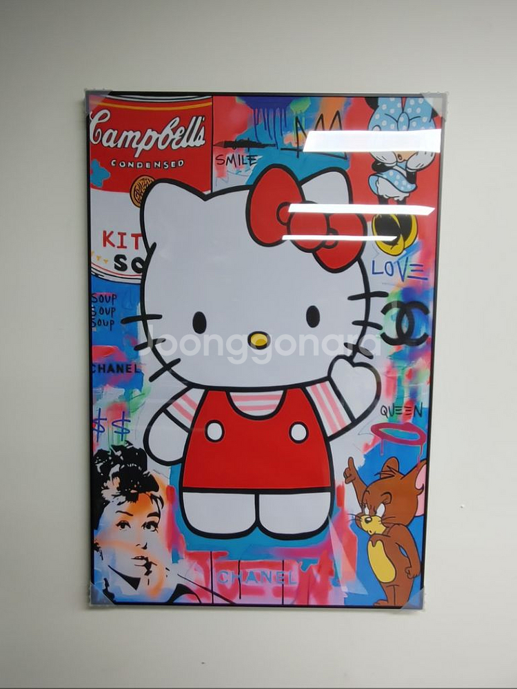 샤넬 풍 헬로키티 대형 팝아트 그림 액자 인테리어 소품--5