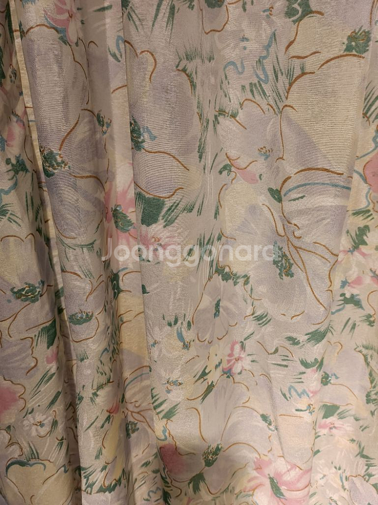 파스텔 플라워 빈티지 커텐--3