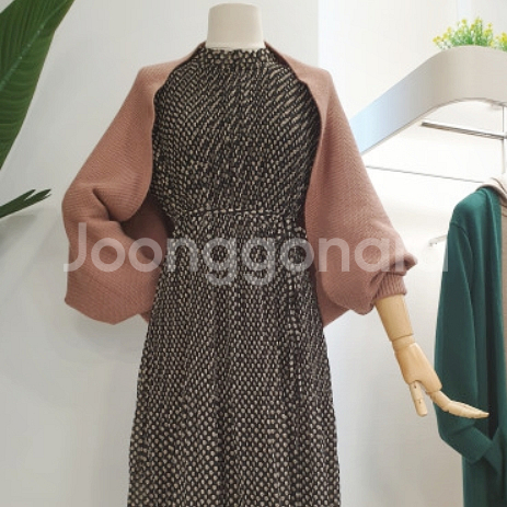 플리츠원피스&숄가디건--1