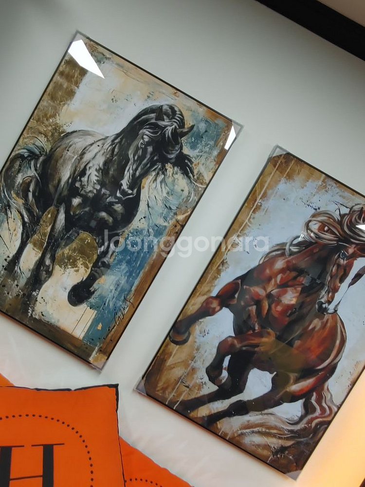 성공 말그림 말액자 대형 유화 그림 액자 인테리어 소품--1
