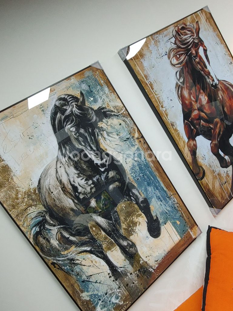 성공 말그림 말액자 대형 유화 그림 액자 인테리어 소품--3