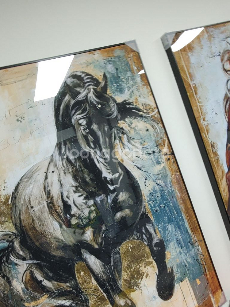 성공 말그림 말액자 대형 유화 그림 액자 인테리어 소품--4