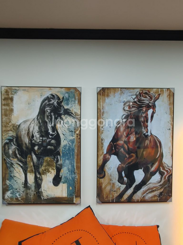 성공 말그림 말액자 대형 유화 그림 액자 인테리어 소품--6
