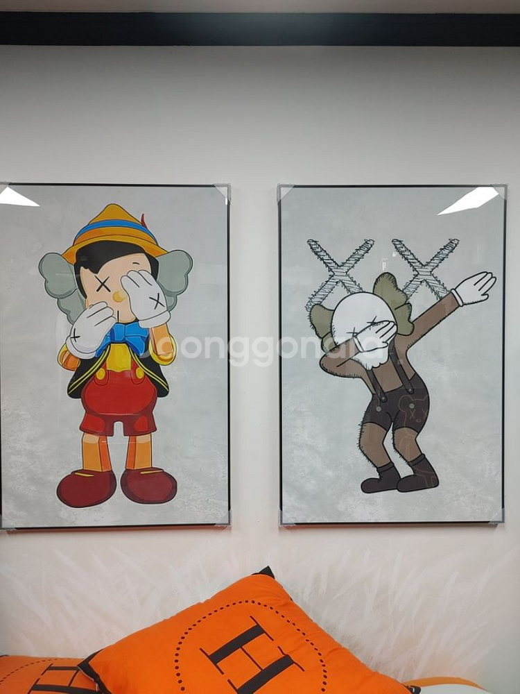 카우스 베어브릭 피노키오 대형 그림 액자 인테리어 소품--2