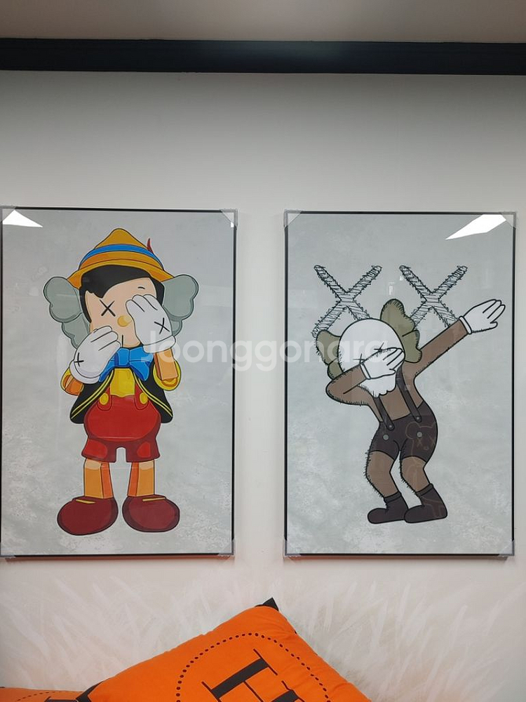 카우스 베어브릭 피노키오 대형 그림 액자 인테리어 소품--3