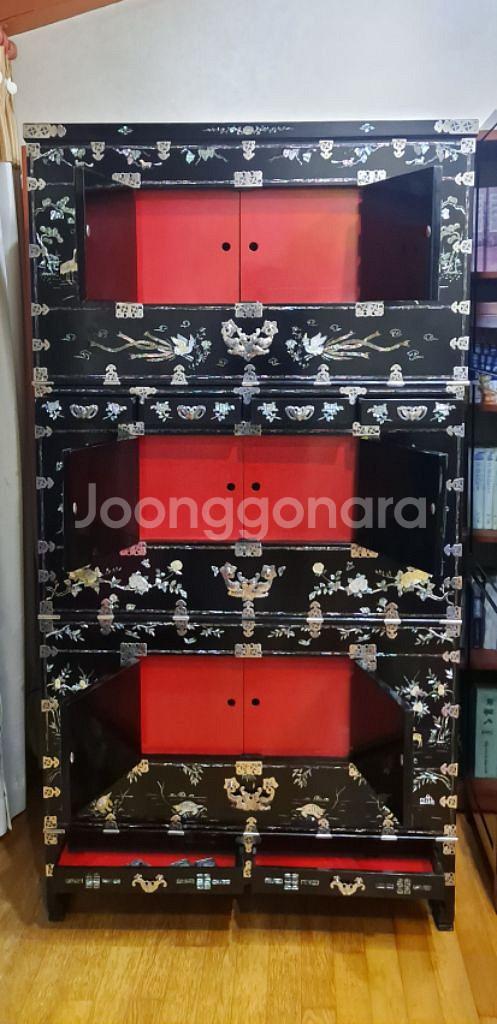 자개장식장 통영자개 삼층장--4