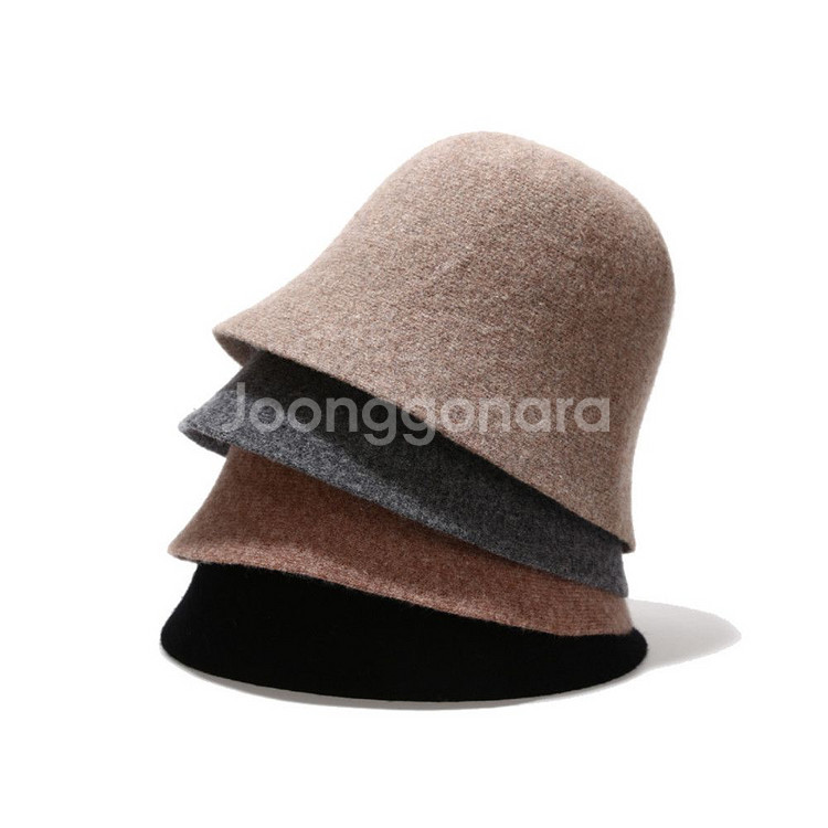 여성벙거지모자 겨울 가을 봄 니트버킷햇 모직 울버킷햇--0