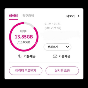 lg 데이터 2기가 팔아요