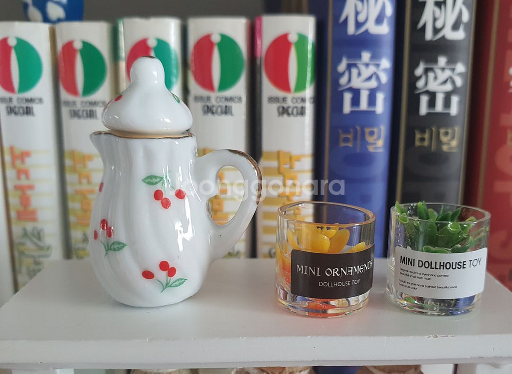 미니어처 화이트 수납선반/소품(실제가구가 아님)--1