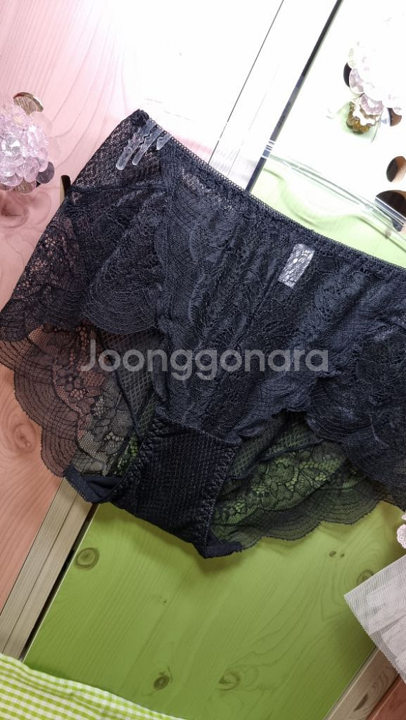 블랙 컨심 올 플라워 레이스 노라인 팬티90~95M--2
