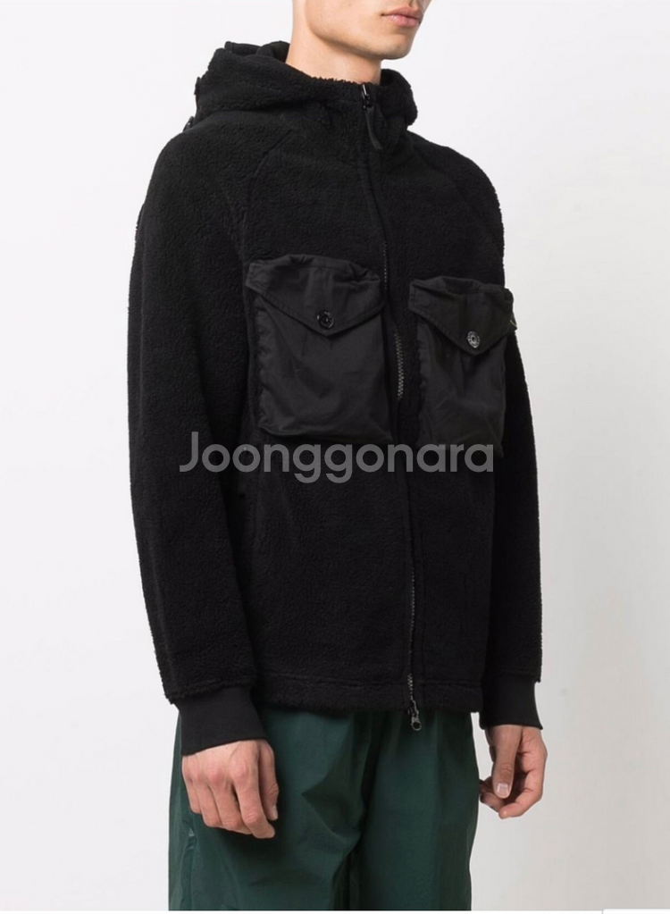 스톤아일랜드 와팬패치 시어링 후드집업자켓--3