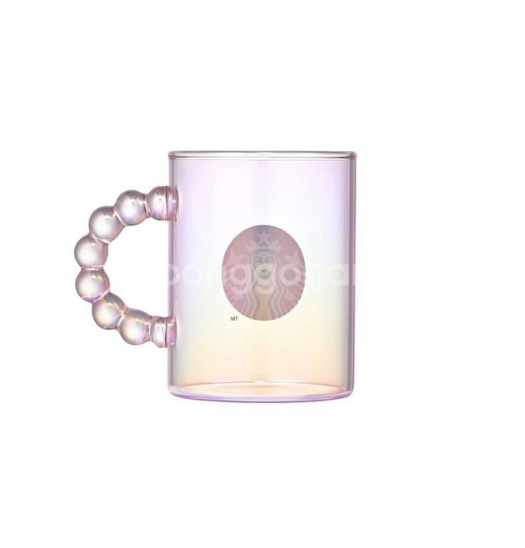 스타벅스 23 밸런타인 핑크빔 핸들 글라스 395mL--1