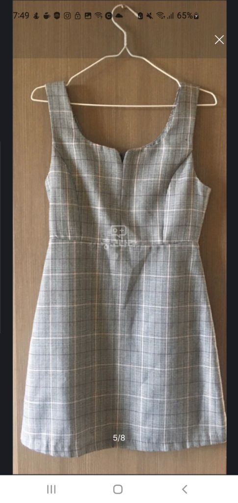 마지막 특가 /미쏘 여성 체크패턴 레이어드 원피스 -S--4