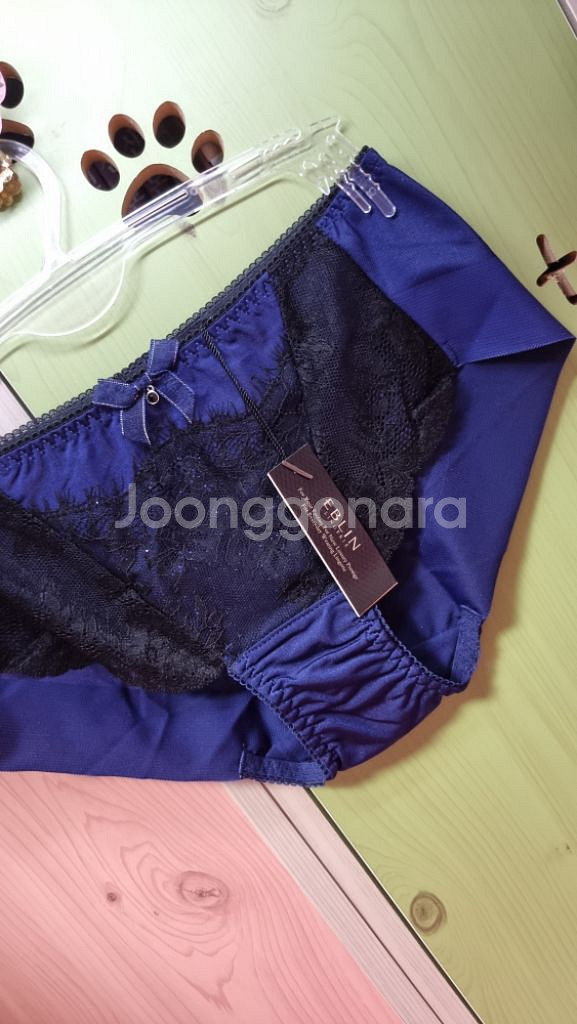 에블린 블루&블랙 펄 레이스 노라인팬티85S~90S--1