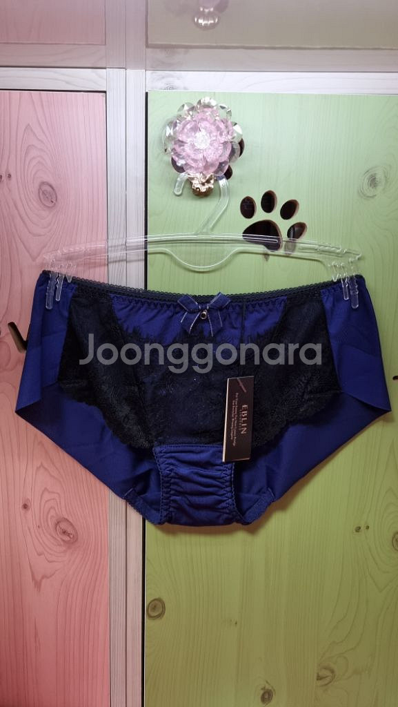 에블린 블루&블랙 펄 레이스 노라인팬티85S~90S--6
