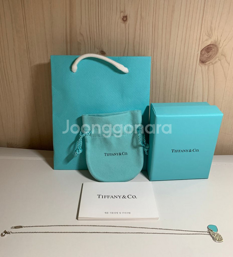티파니앤코 더블하트 실버 목걸이 풀구성(세척완료)--2