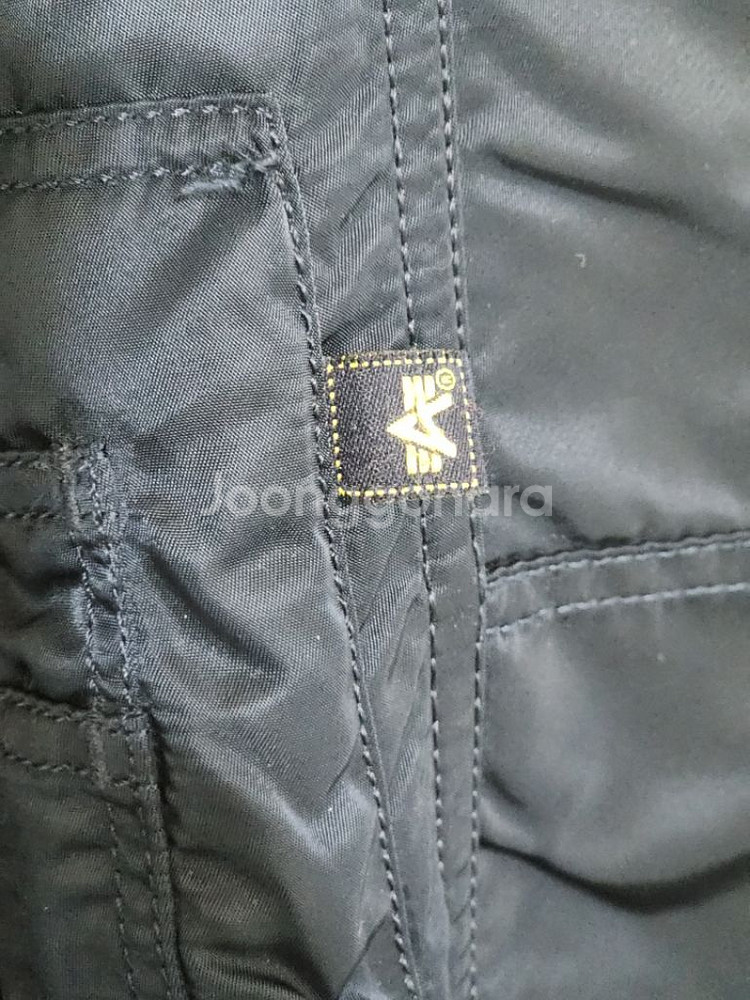 (M) 알파 N3B 야상점퍼 네이비 안감누빔 후드파카--3