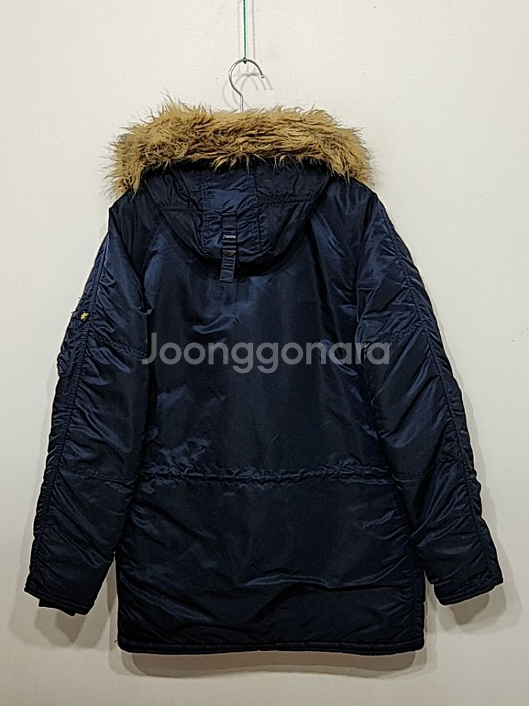 (M) 알파 N3B 야상점퍼 네이비 안감누빔 후드파카--6