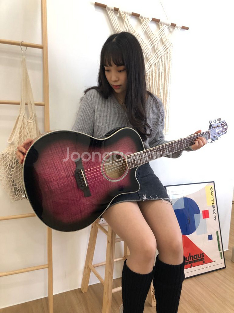 크래프터 EQ기타 보라색 통기타 그라데이션 어쿠스틱기타--1