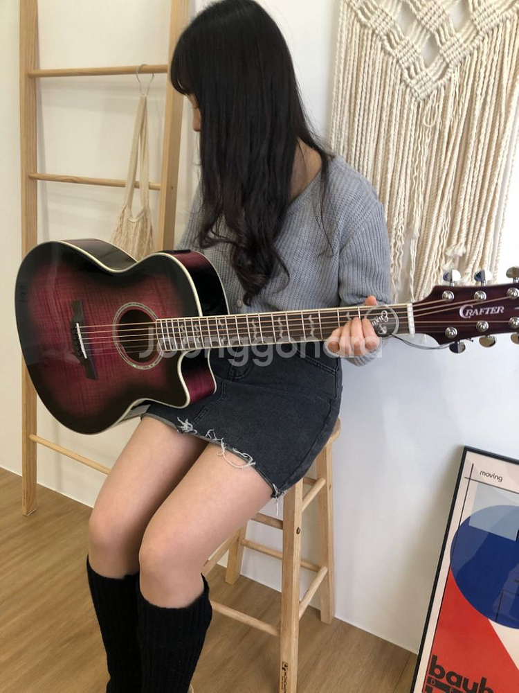 크래프터 EQ기타 보라색 통기타 그라데이션 어쿠스틱기타--2