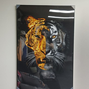 황금 호랑이 백호 대형 팝아트 그림 액자 인테리어 소품