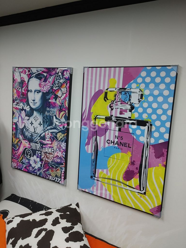 루이비통 모나리자 샤넬 넘버5 향수 팝아트 그림 액자--2