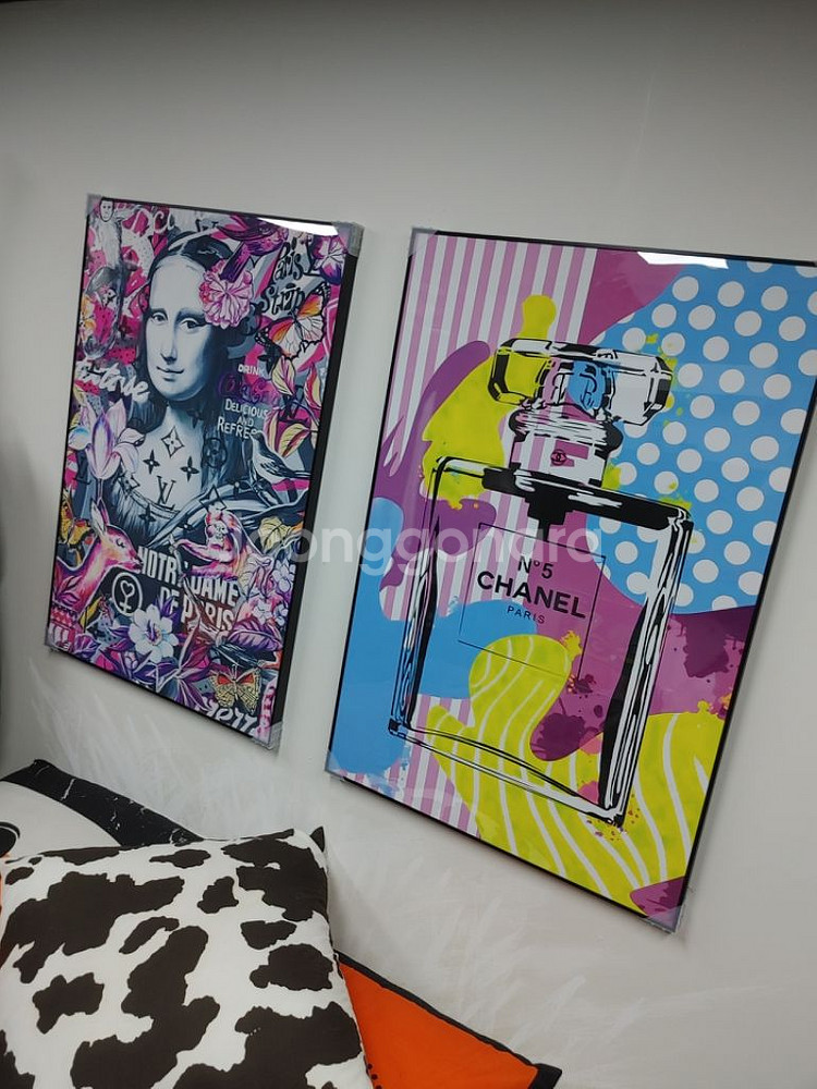 루이비통 모나리자 샤넬 넘버5 향수 팝아트 그림 액자--3