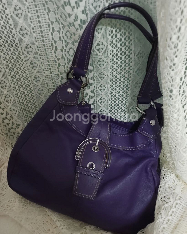 코치빈티지스티치호보백 예쁜퍼플--1