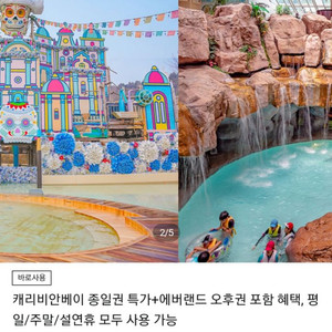 캐리비안베이 종일권 특가+에버랜드 오후권포함