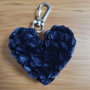 벨벳 하트 뜨개 키링