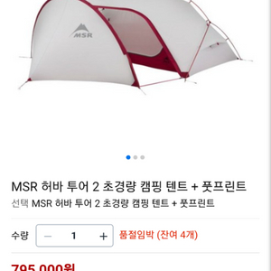 MSR 허바투어2+풋프린트 팝니다