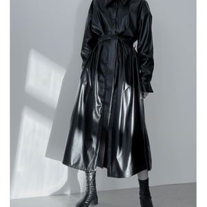 므넴 여자 레더 원피스