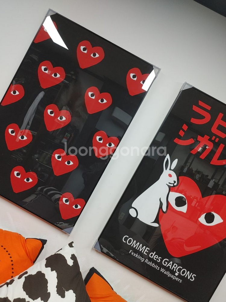 꼼데가르송 캐릭터 로고 하트 대형 팝아트 그림 액자--1