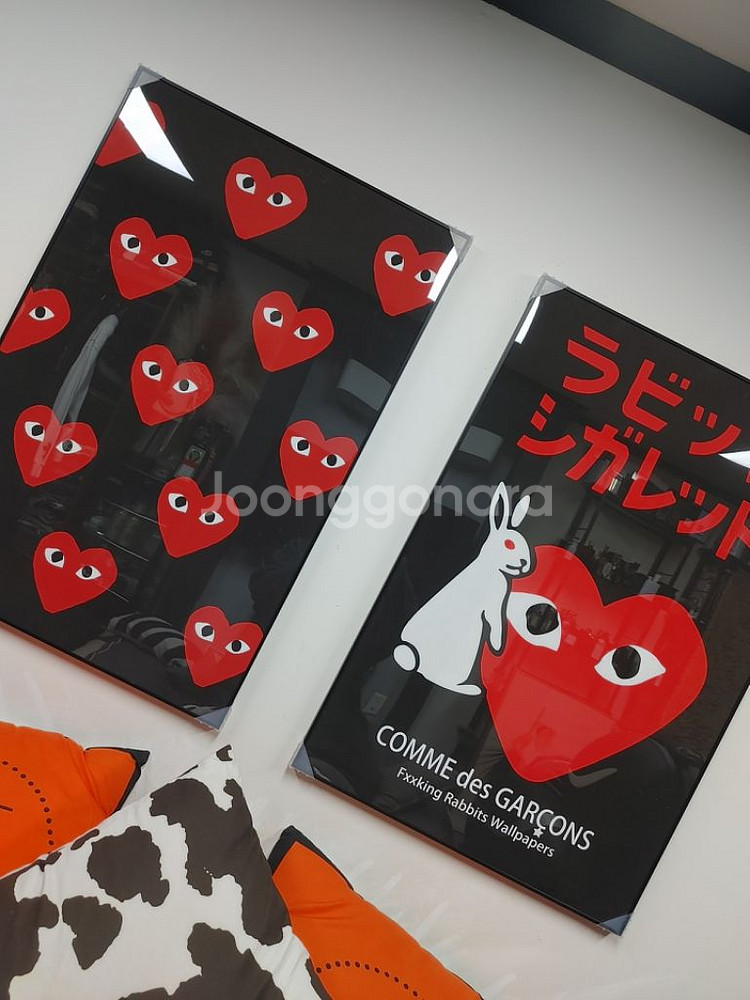 꼼데가르송 캐릭터 로고 하트 대형 팝아트 그림 액자--3