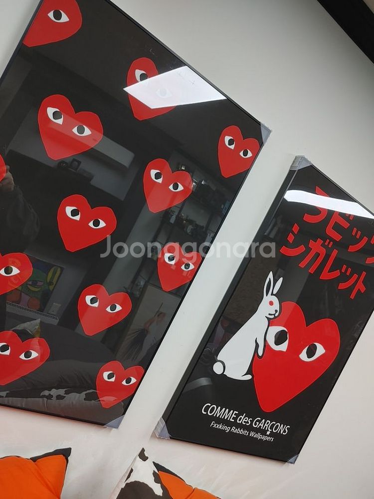꼼데가르송 캐릭터 로고 하트 대형 팝아트 그림 액자--4