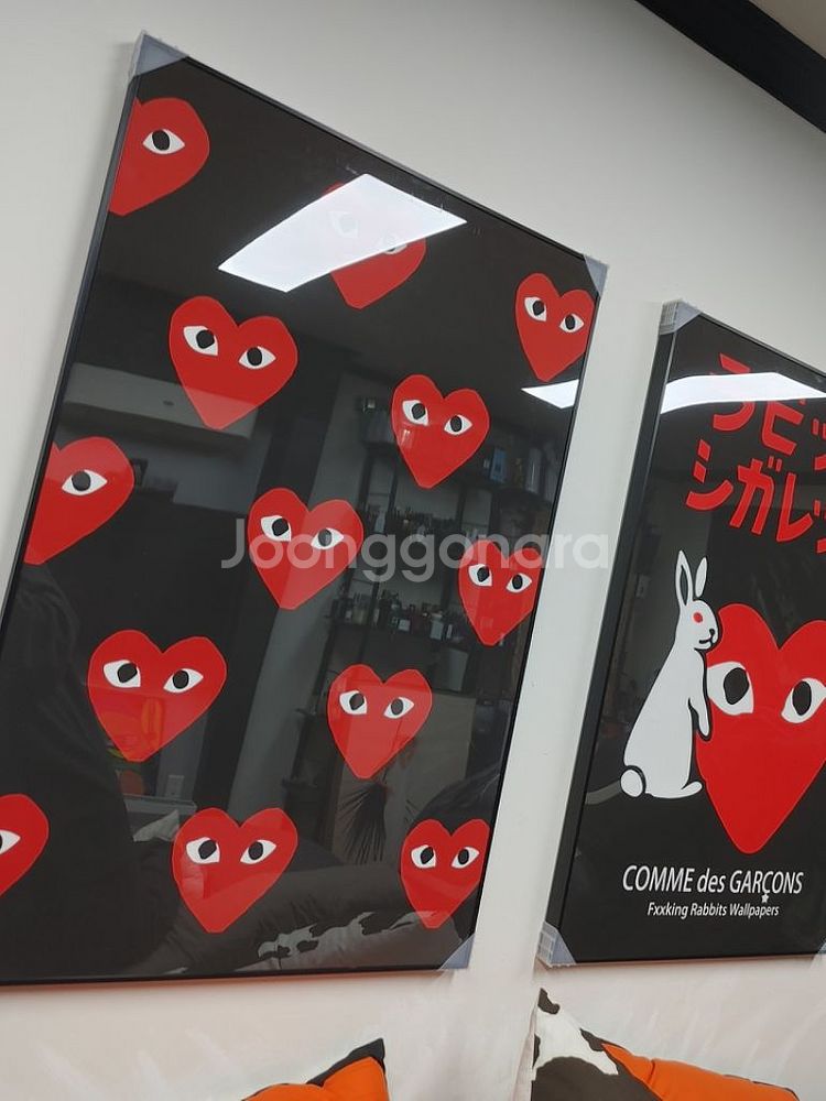 꼼데가르송 캐릭터 로고 하트 대형 팝아트 그림 액자--5