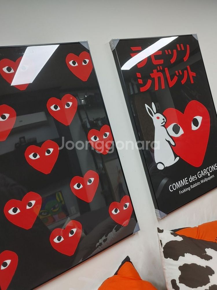 꼼데가르송 캐릭터 로고 하트 대형 팝아트 그림 액자--7