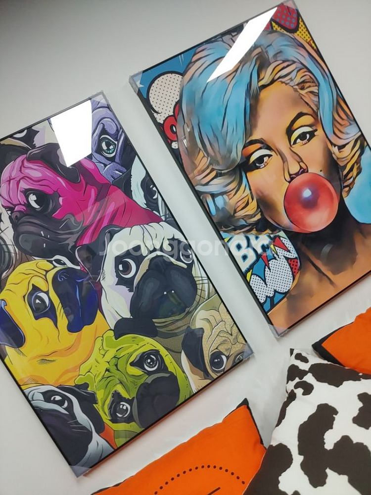 불도그 불독 마를린먼로 대형 팝아트 그림 액자 소품--4