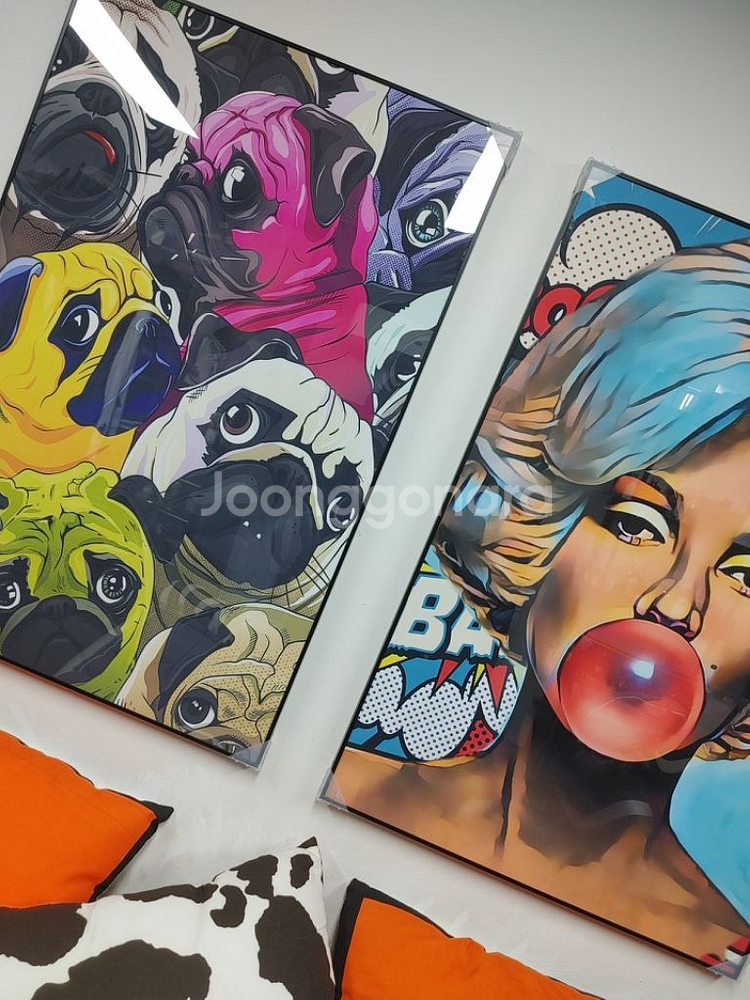불도그 불독 마를린먼로 대형 팝아트 그림 액자 소품--6