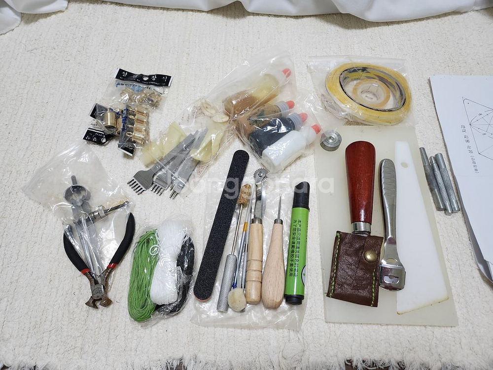 가죽공예 도구 일괄--0