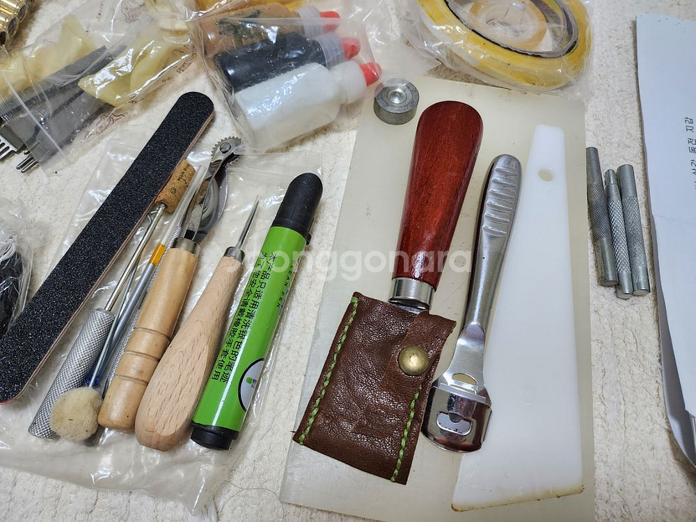 가죽공예 도구 일괄--2