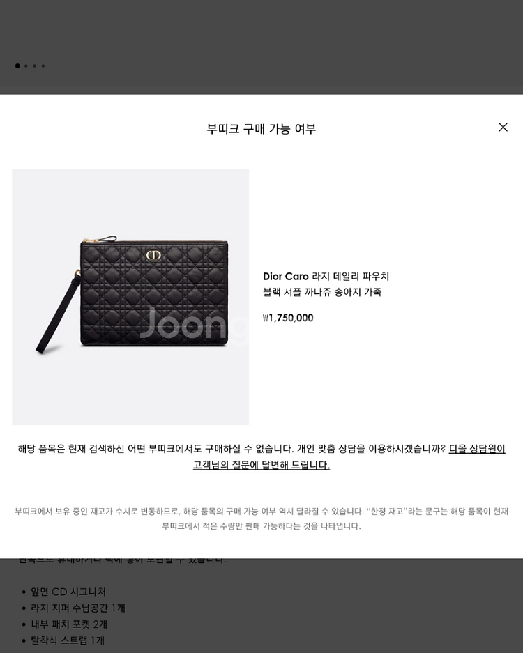 디올정품 DIOR CARO 여성파우치 판매합니다--9