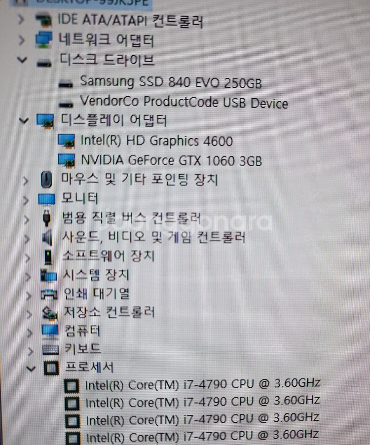 i7 4790 gtx1060 게이밍 컴퓨터 본체--4